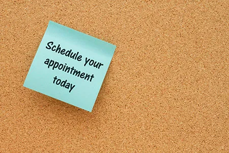 schedule an appointment post it on a bulletin board