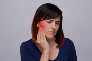 A woman in pain